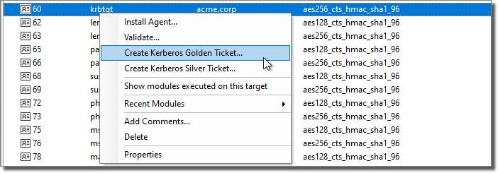 Create Kerberos Golden Ticket